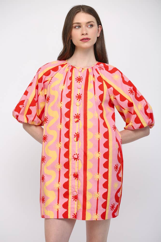 Sun and Wave Mini Dress