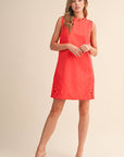 Light of Life Embroidered Dress-Red