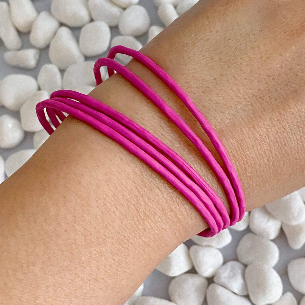 Color Bangle Set Of 5- Fuchsia