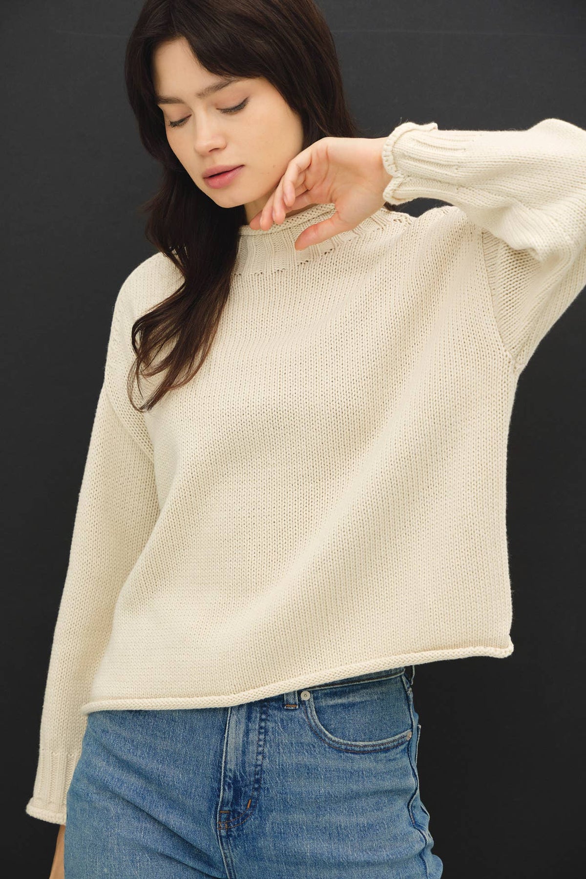 Downtown Girl Sweater-Natural