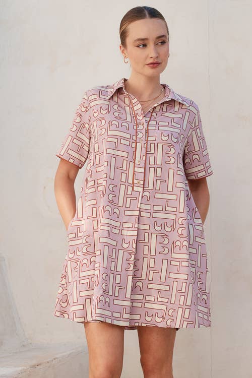 Modern Appeal Abstract Shirt Dress
