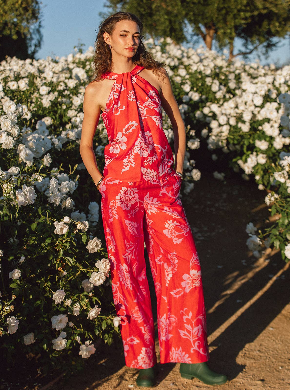 Blush Blossom Wide Leg Pants