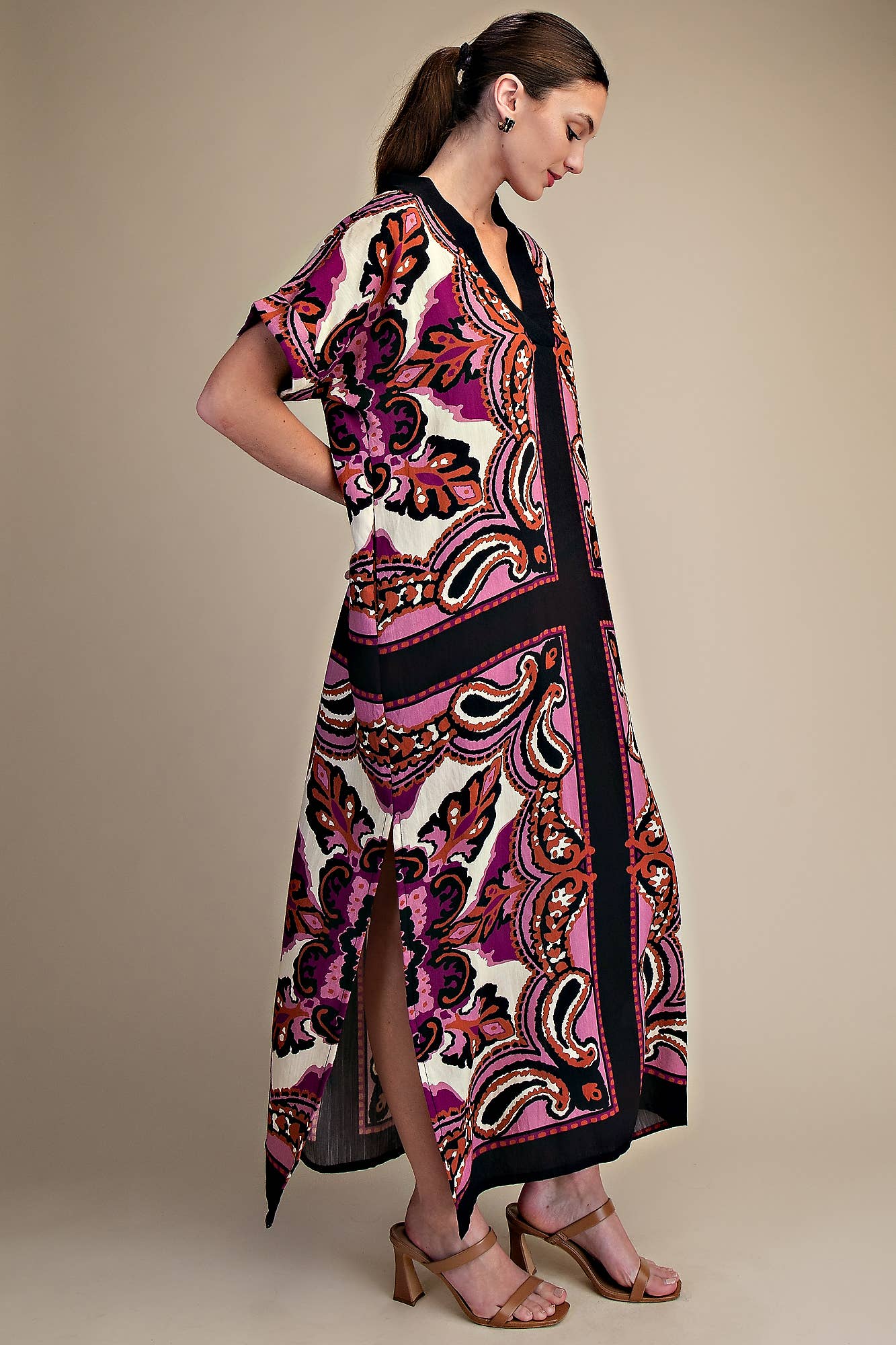 The Marbella Paisley Maxi Dress-Pink