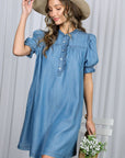 Denim Roots Mini Dress