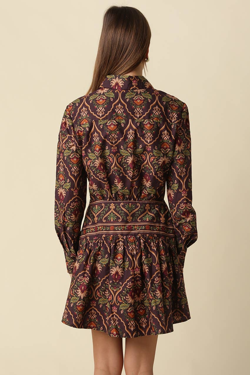 Adriana Paisley Mini Dress