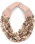Chunky Beaded Necklace- Tan
