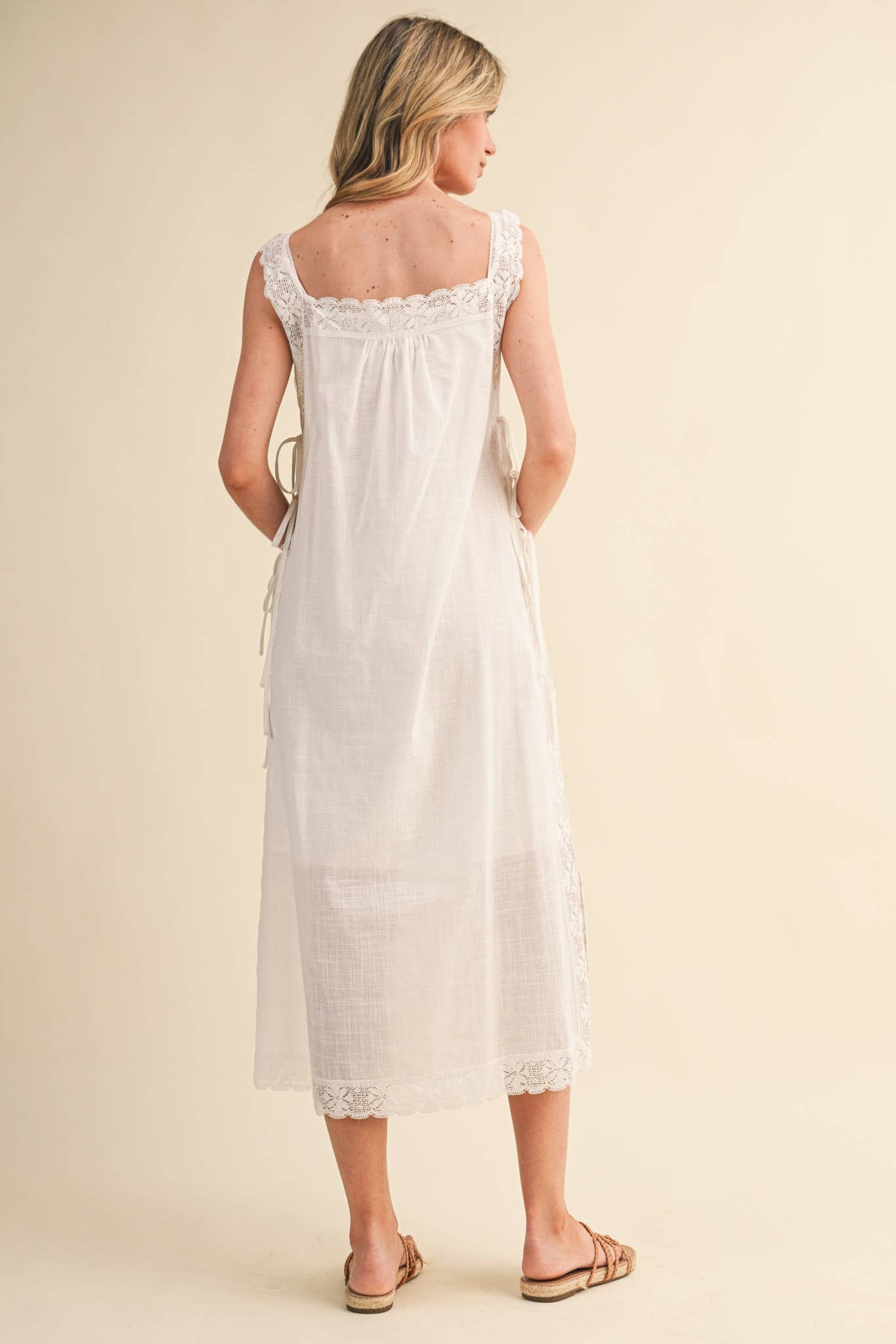 PREORDER: Fleur Romance Midi Dress-Off White