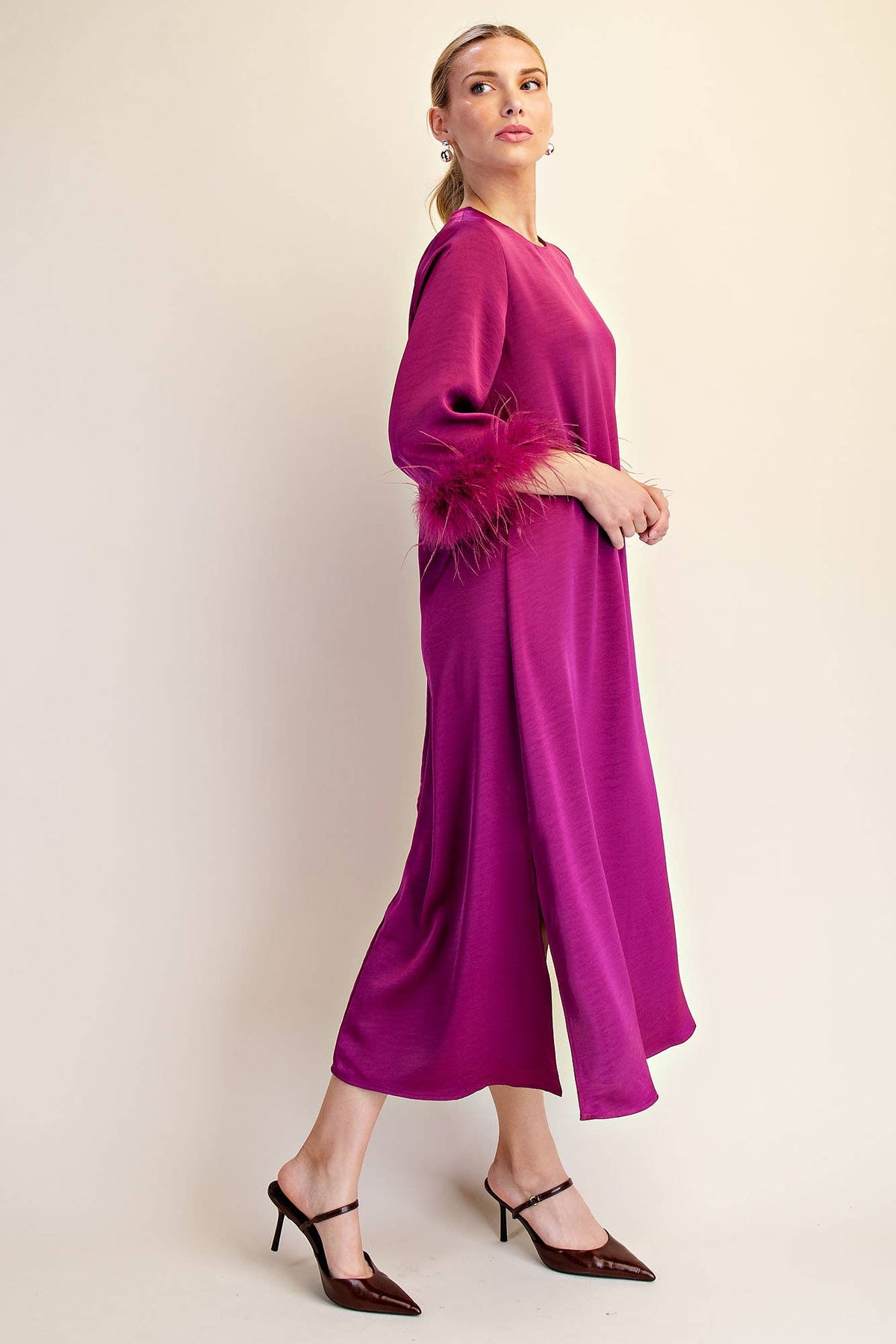 Glam Preview Midi Dress-Plum