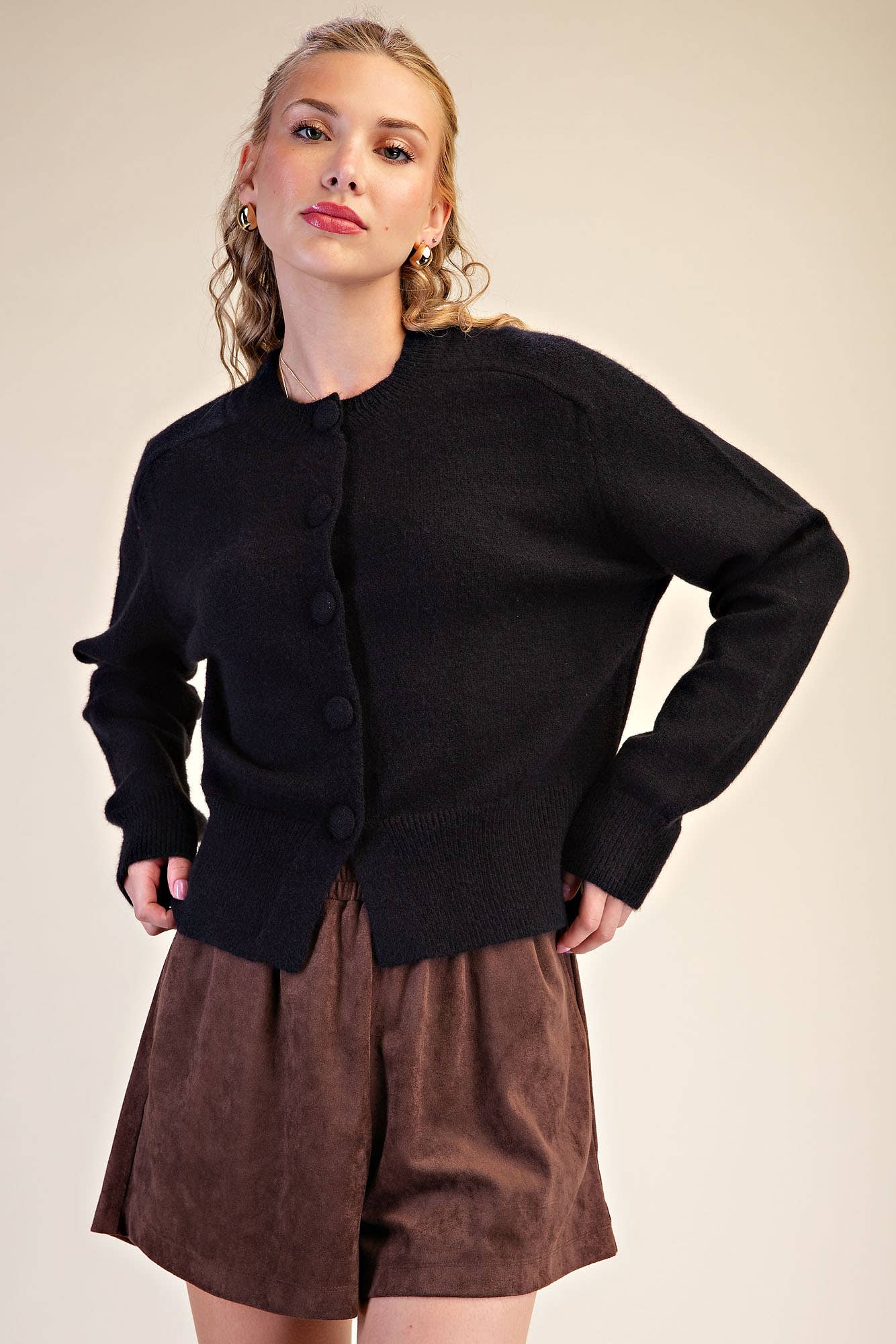 Fireside Cottage Cardigan-Black
