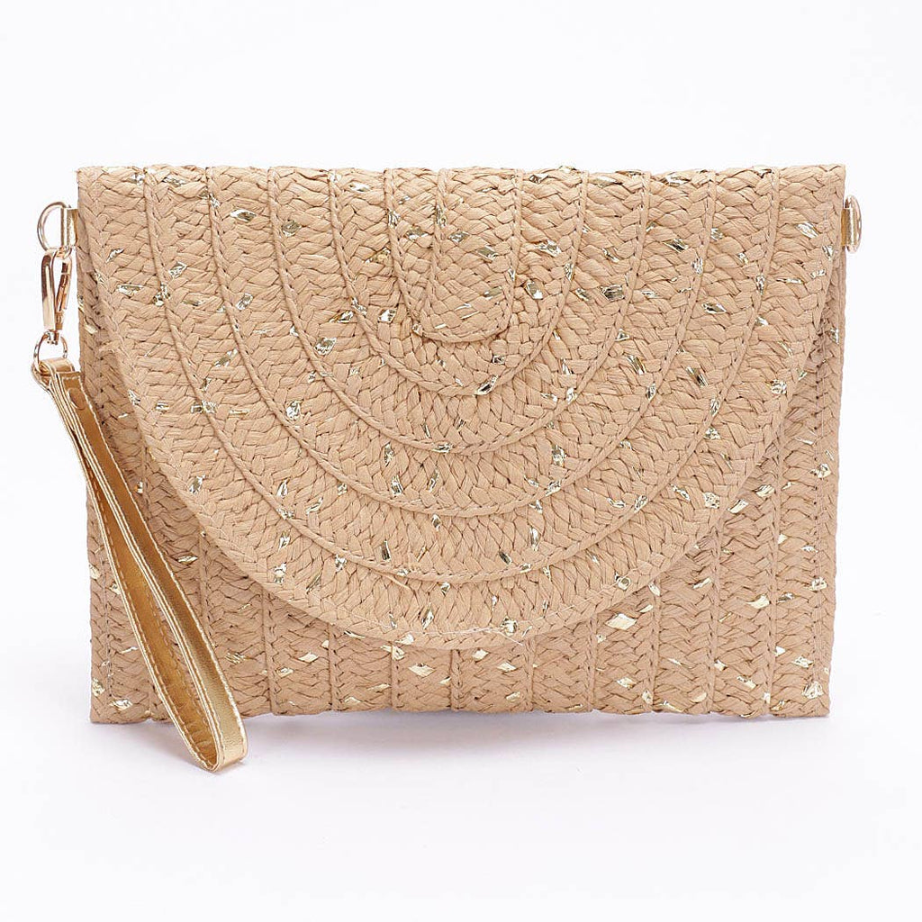 Beach Time Straw Envelope Clutch