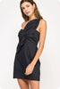 Grand Entrance Bow Mini Dress-Black