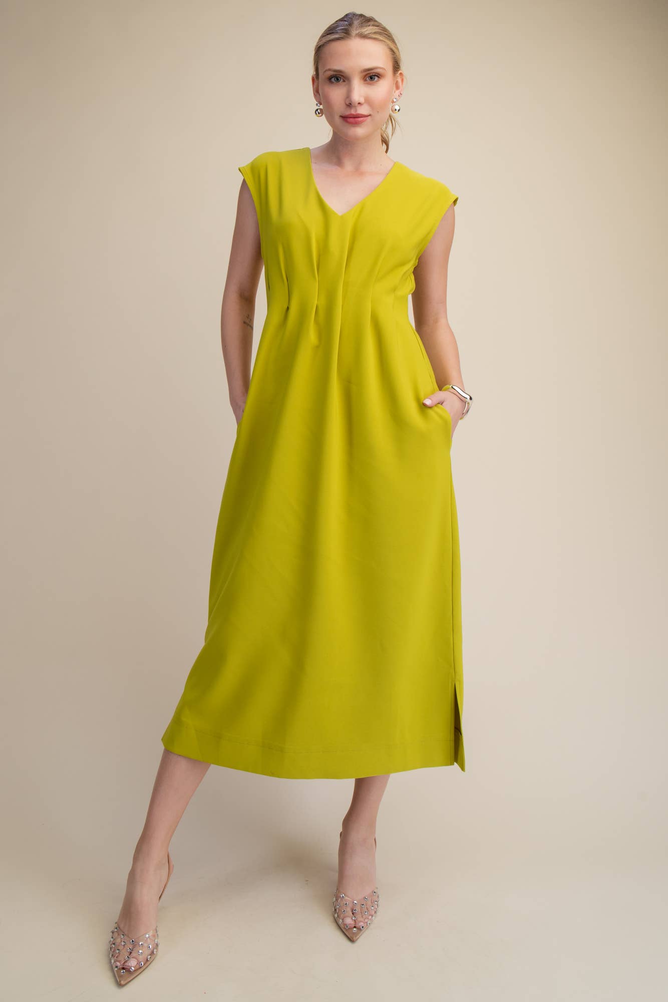 PREORDER: The Paris Edition Midi Dress-Lime