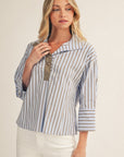 Isabella Stripe Collared Top