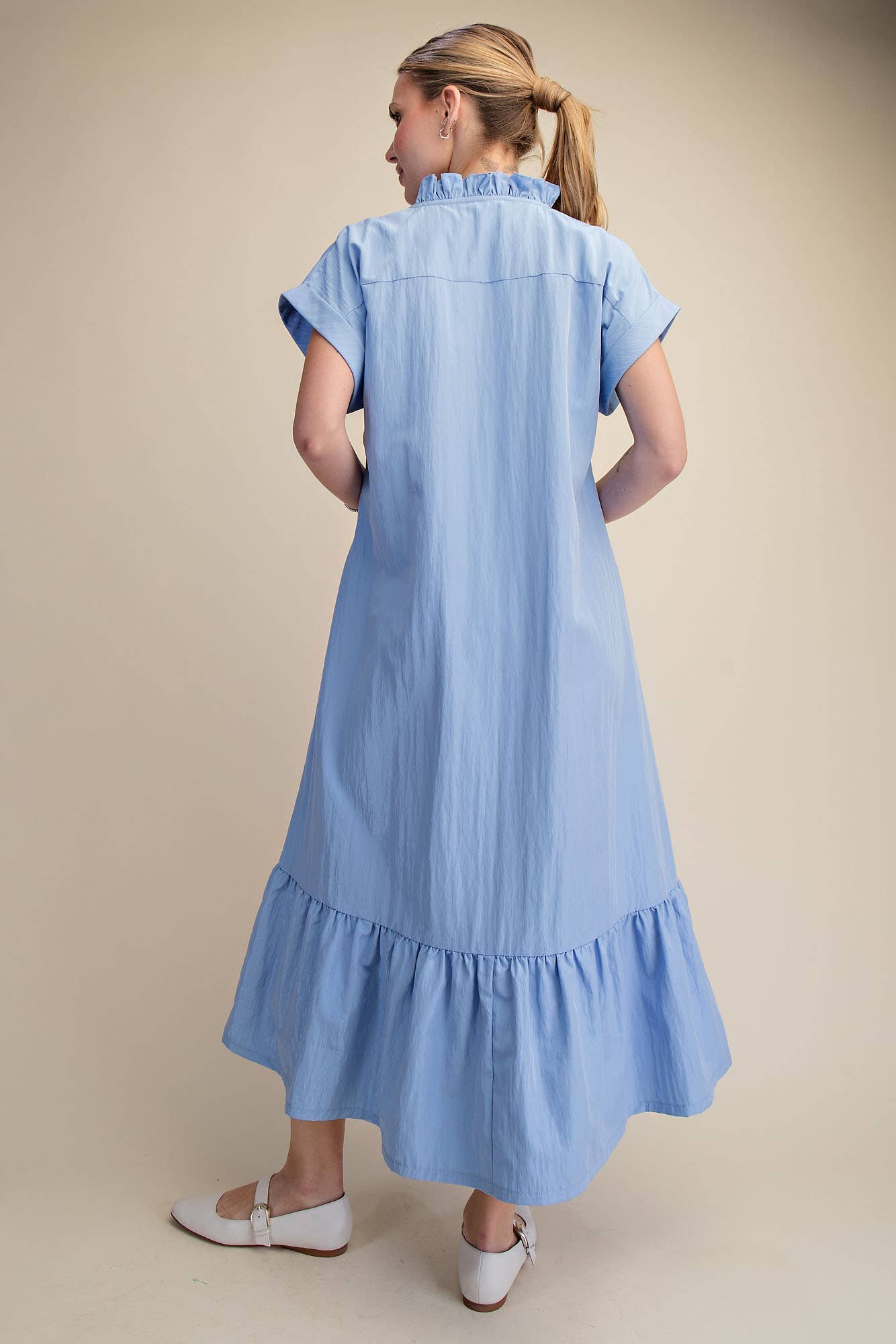Simple Joy Midi Dress-Blue