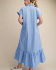 Simple Joy Midi Dress-Blue