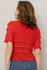 Crochet Crush Top-Scarlet Red