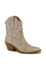 Star Embellished Cowboy Boots-Sand