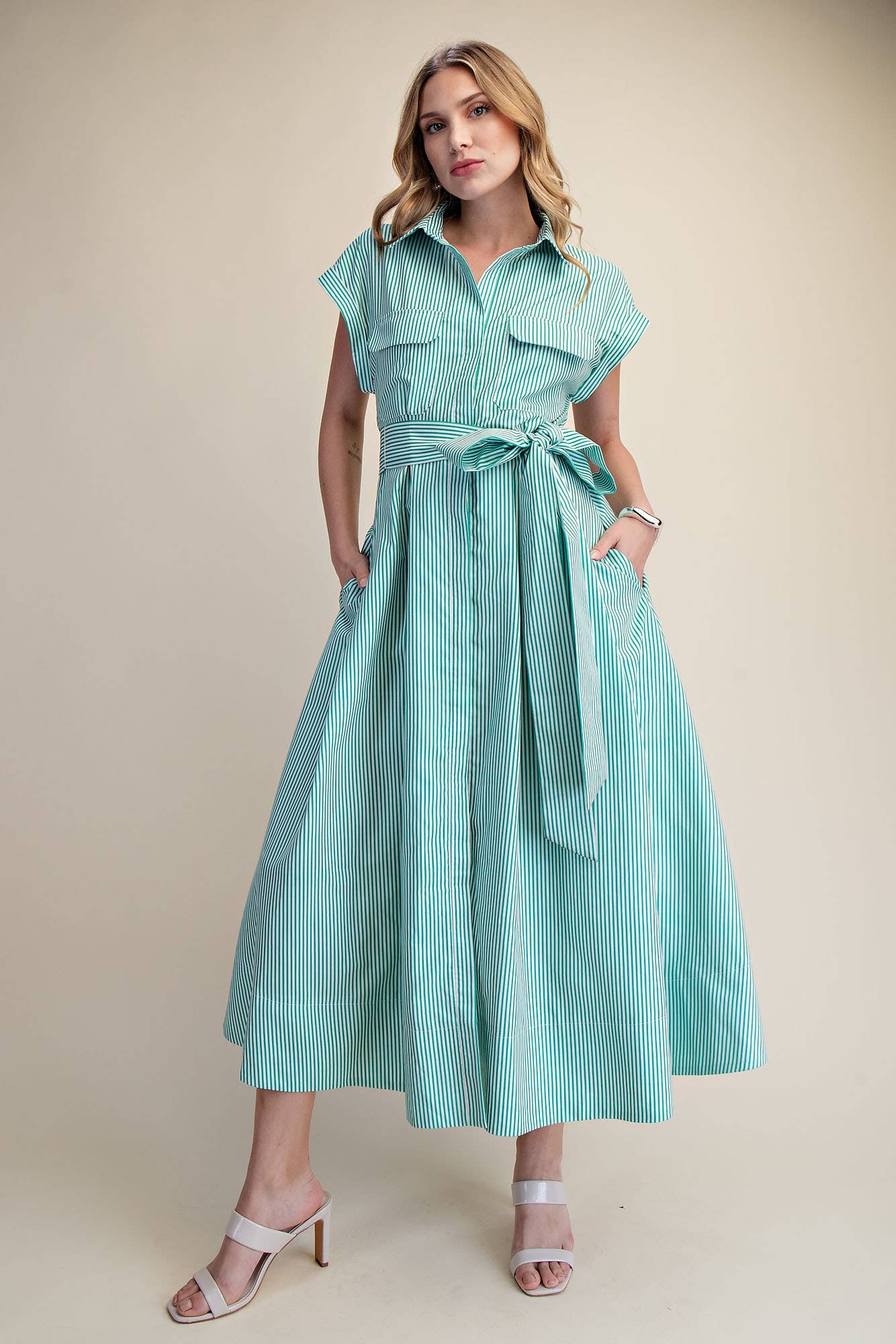 Shore Club Midi Dress-Kelly Green
