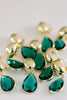 Vintage Chunky Gold and Green Statement Drop Earrings