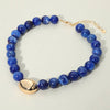 Polished Beaded Statement Necklace-Blue