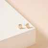 Birth Stone Stud Earrings- White