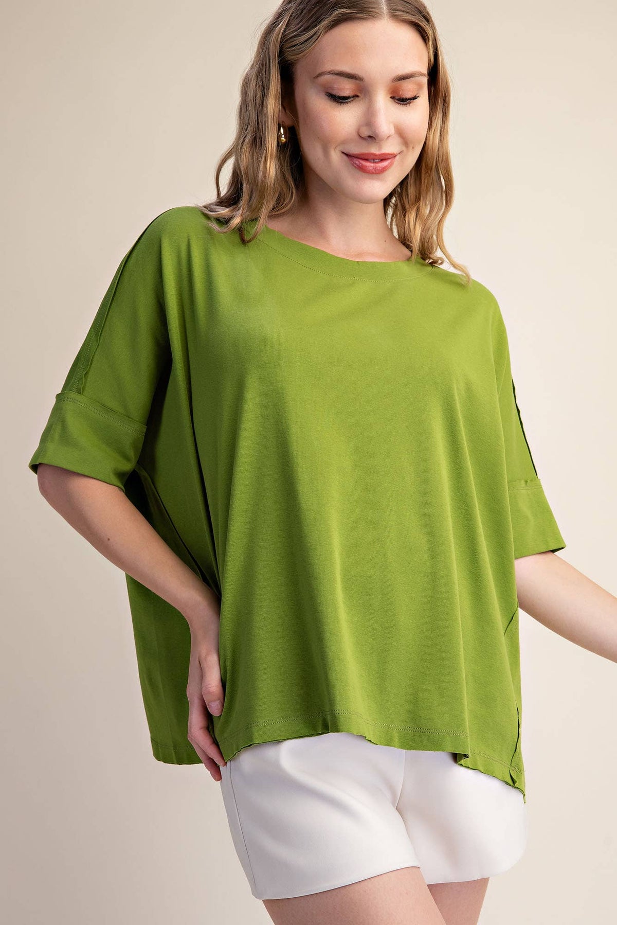 Mabel Oversized Tee-Green