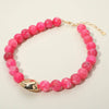 Polished Beaded Statement Necklace-Fuchsia