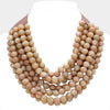 Chunky Beaded Necklace-Light Brown