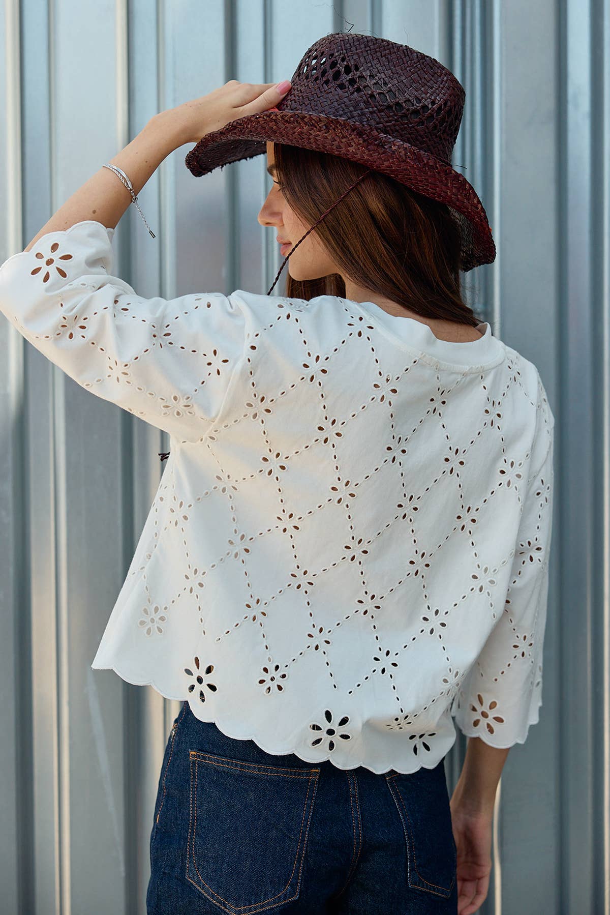 Eloria Eyelet Embroidered Top