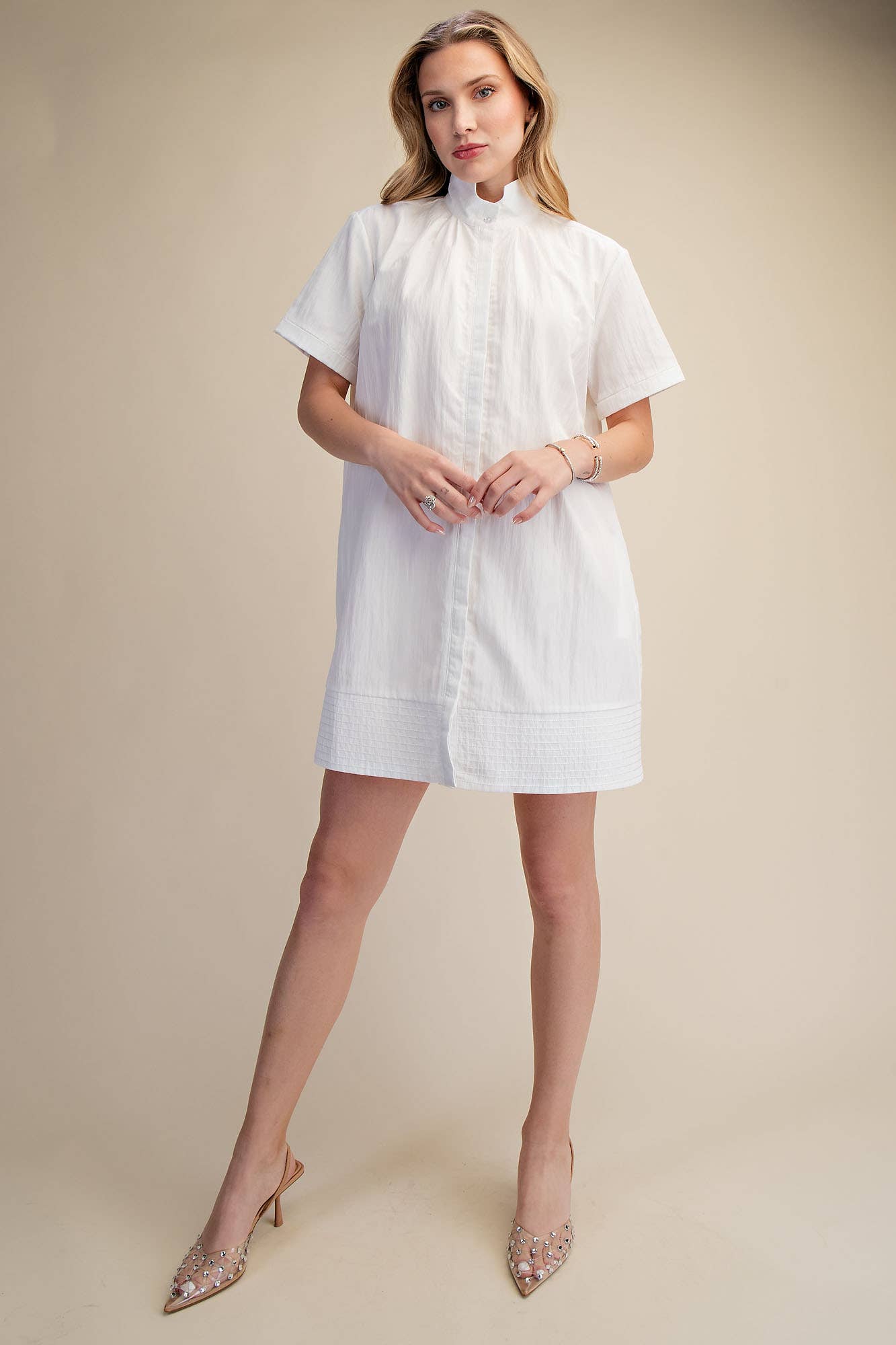 Daylight Bloom Mini Dress-White