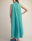 Nantucket Stripe Maxi Dress-Green