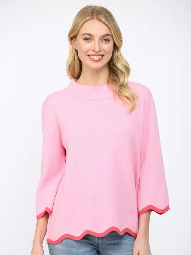 Go With the Flow Knit Top-Bubblegum Pink/Coral