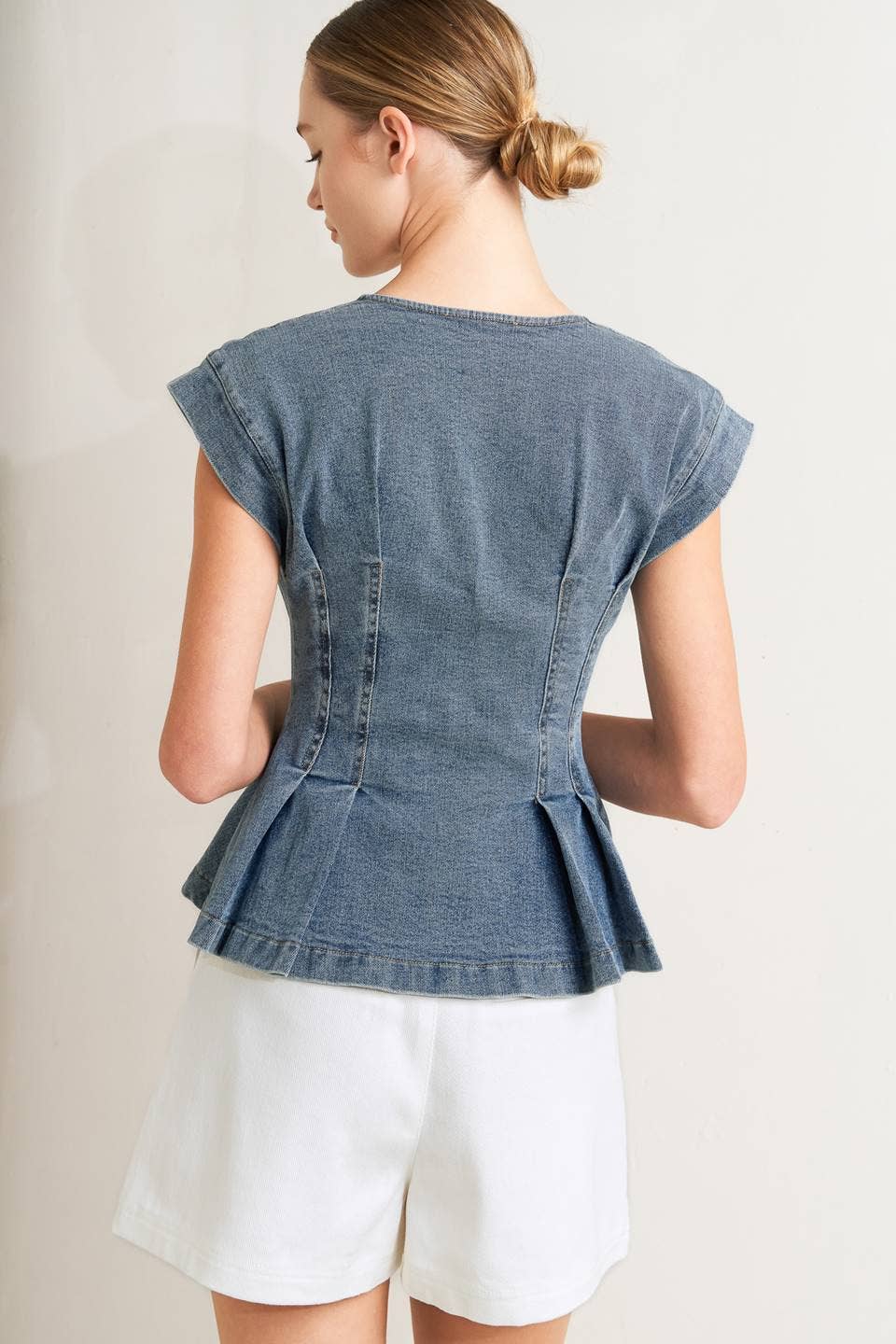 Barrel Race Denim Peplum Top