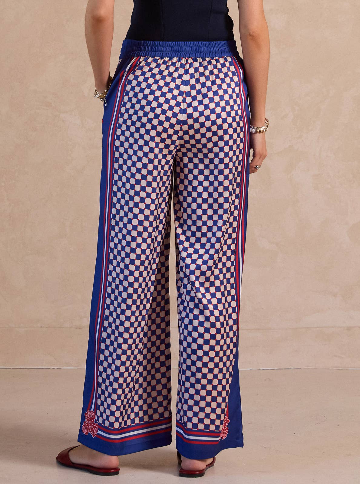 Checkerboard Wide Leg Pants