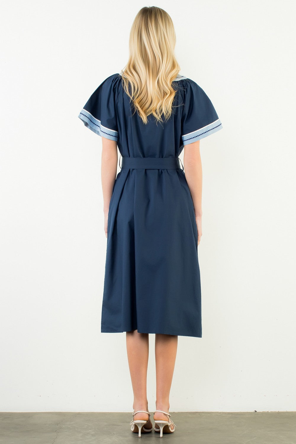 Market Walks Belted Dress-Navy