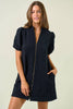Dynamic Details Jacquard Mini Dress-Black