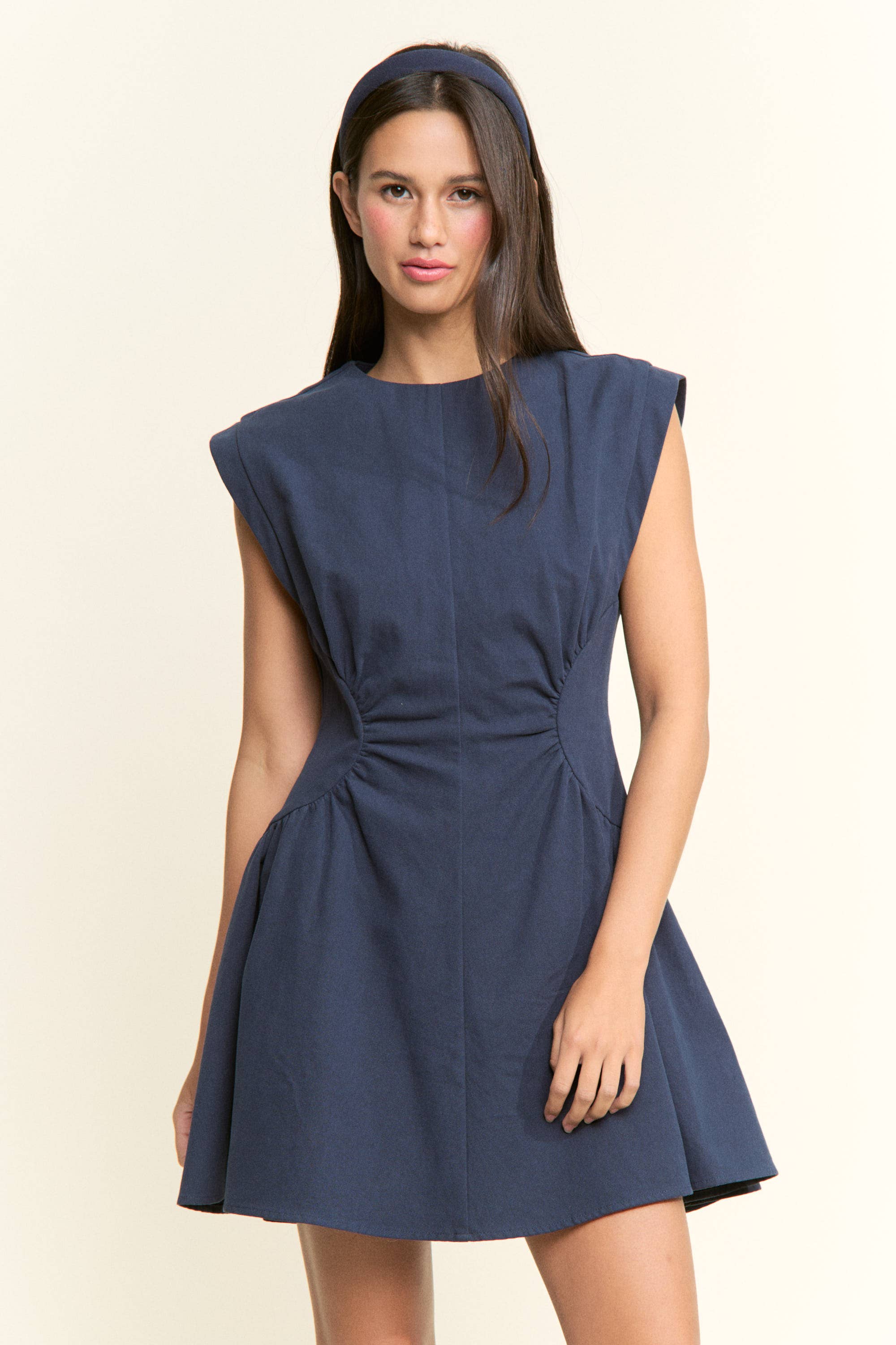 Sweet Afternoons Mini Dress-Navy
