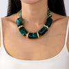 Loving Life Scarf Necklace-Green Marble