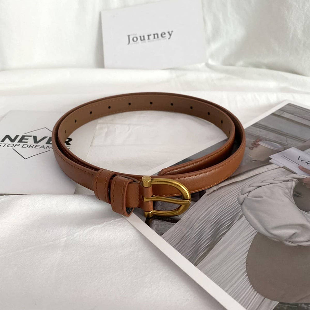 Retro Thin Belt-Camel
