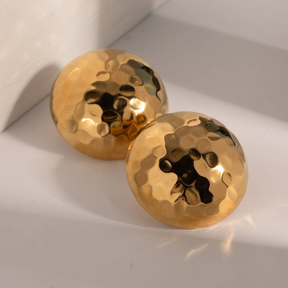 Gold Round Earrings
