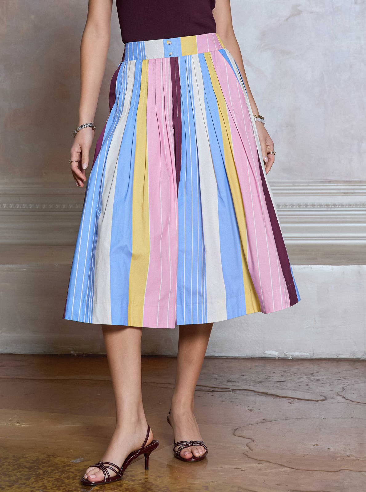 Pastel Picnic Midi Skirt
