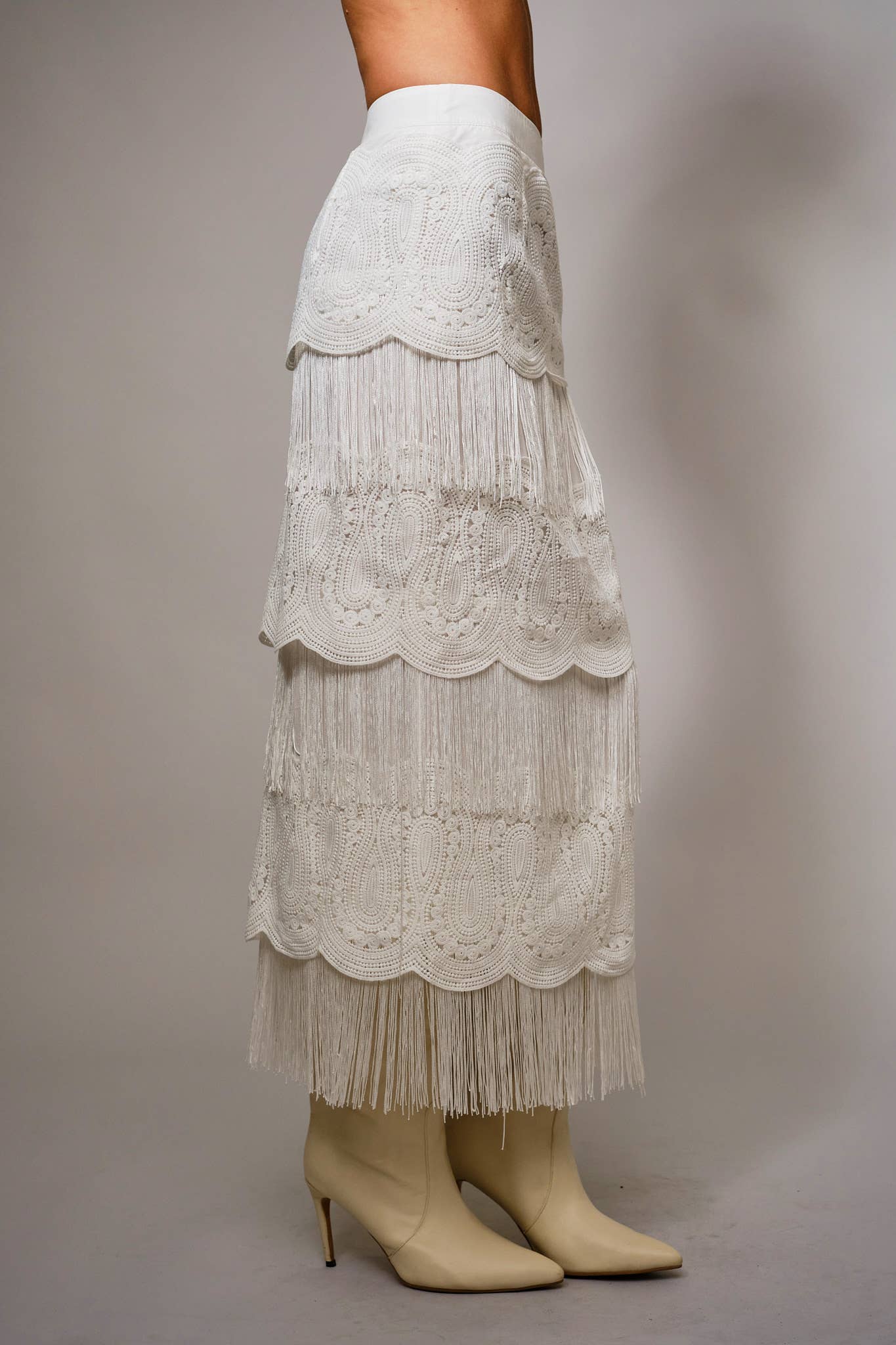 Saltair Fringe Midi Skirt
