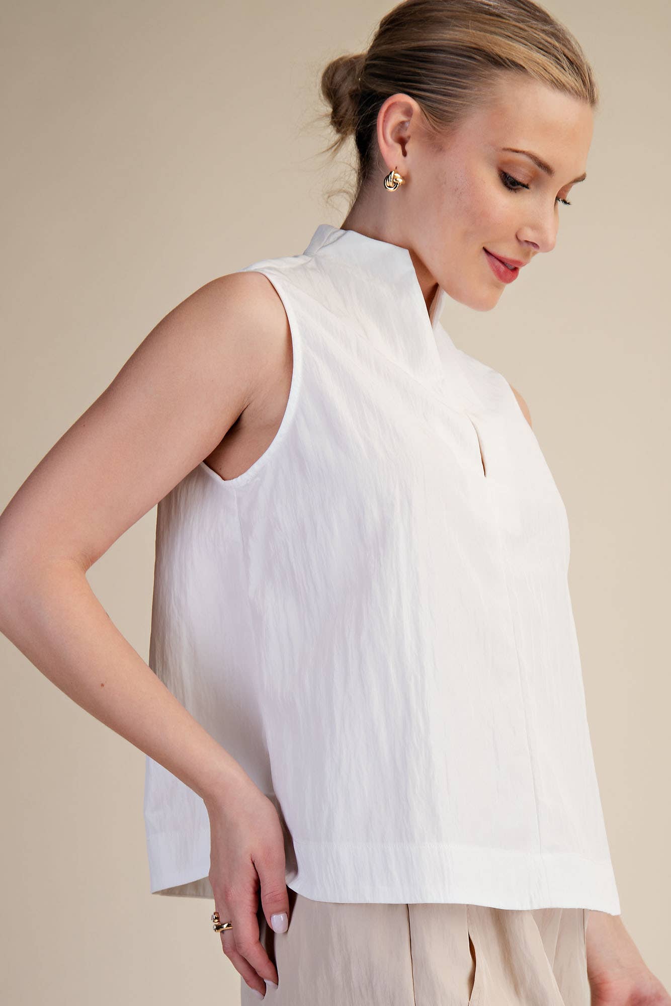Avery Sleeveless Top-White
