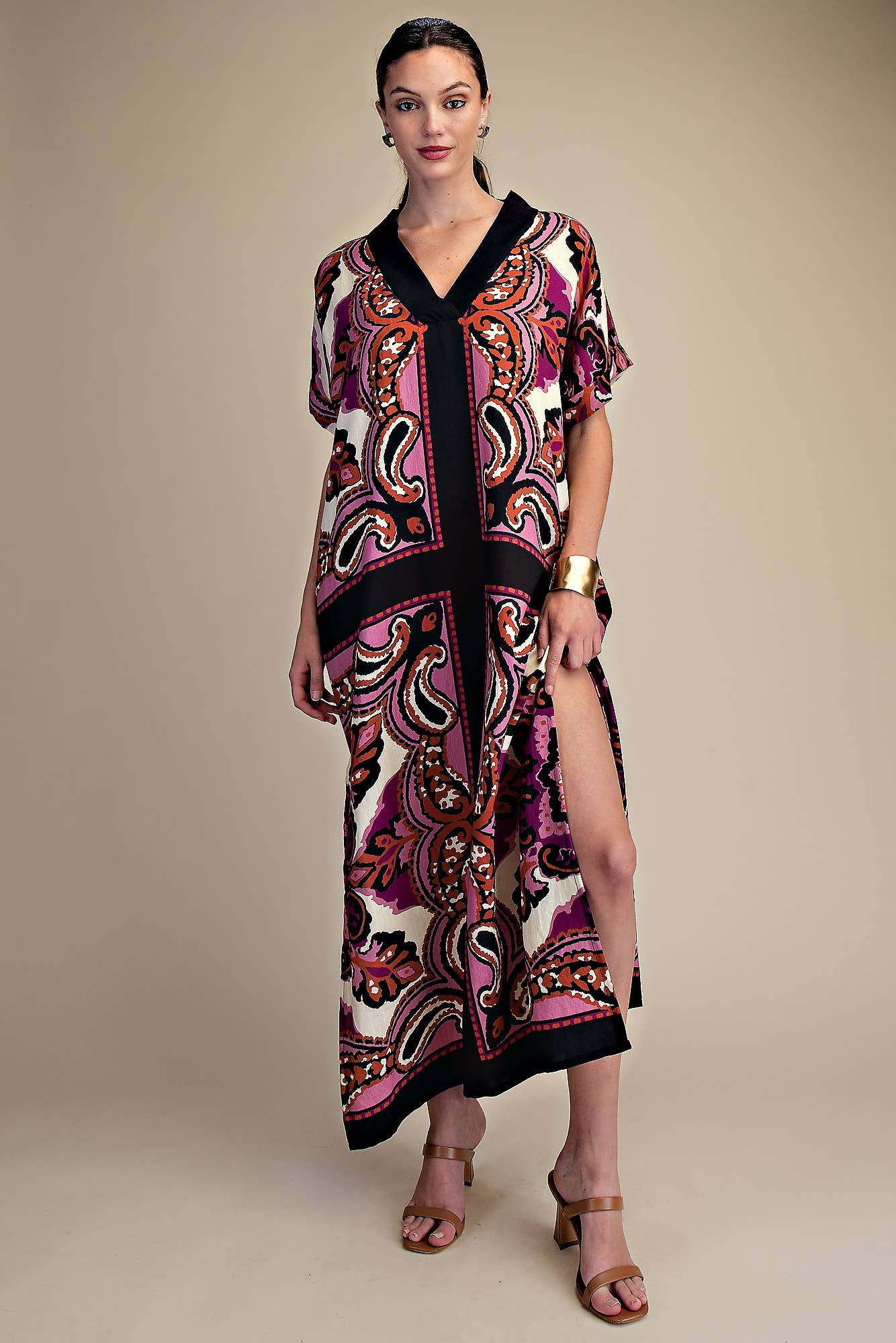 The Marbella Paisley Maxi Dress-Pink