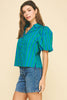 Myrtle Beach Striped Top-Blue/Green