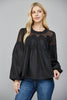 Orchard Picnic Lace Top-Black