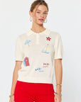 Nautical Moments Embroidered Knit Top
