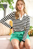 Maine Mornings Striped Top- Black