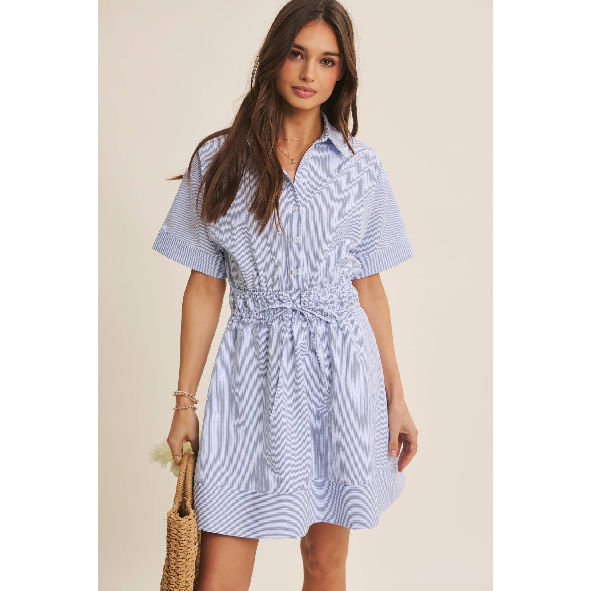 Crisp Summer Button Down Mini Dress