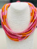 8-Strand Necklace- Pink Multi